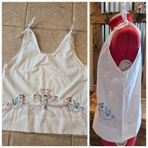Upcycled Embroidered Pillow Case Top S-M Dont Throw It Out